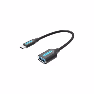Перехідник OTG USB 3.1 AF to USB-C 0.15m black Vention (CCVBB)