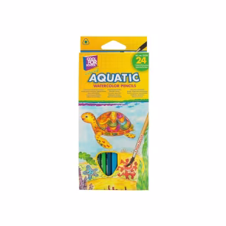 Карандаши цветные Cool For School Aquatic Extra Soft акварельные, с кистью 24 цветов (CF15158)