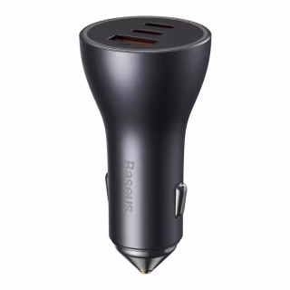 Зарядний пристрій Baseus 1xUSB + 2xUSB-C 65W Golden Contactor Pro dark gray (CGJP010013)