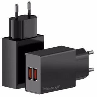 Зарядний пристрій Grand-X 5V 2.1A USB Black (CH-15B)