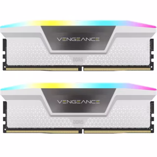 Модуль пам'яті для комп'ютера DDR5 32GB (2x16GB) 6400 MHz Vengeance RGB White Corsair (CMH32GX5M2B6400Z32W)