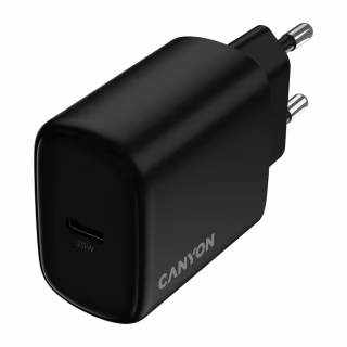 Зарядное устройство Canyon OnCharge 200 20W 1xPD EU Black (CNE-CHA200-11)
