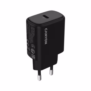 Зарядное устройство Canyon OnCharge 250 25W 1xPD EU Black (CNE-CHA250-11)
