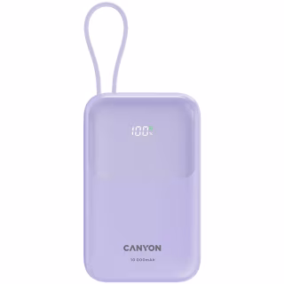 Батарея універсальна Canyon 10000mAh OnPower 101 PD/22.5W built-in cable Purple (CNS-CPB101PU)