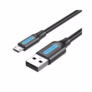 Дата кабель USB 2.0 AM to Micro 5P 1.0m 3A black Vention (COLBF)