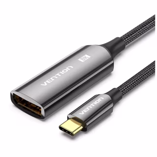 Кабель мультимедійний USB-C to DisplayPort M 0.25m 8K black Vention (CRGBC)