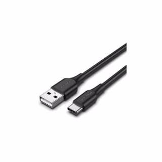 Дата кабель USB 2.0 AM to USB-C 1.5m 3A nylon braided LED black Vention (CTFBG)