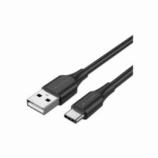 Дата кабель USB 2.0 AM to USB-C 1.5m 3A 18W PVC black Vention (CTHBG)