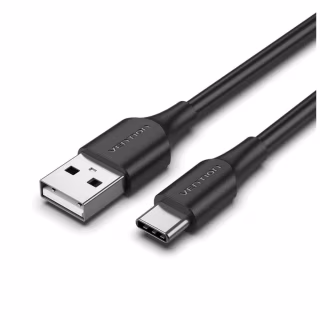 Дата кабель USB 2.0 AM to USB-C 2.0m 3A black Vention (CTHBH)