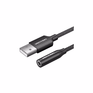 Звукова плата Vention USB AM to 3.5mm F 0.25m (4pin) 96kHz/24bit DSP noise reduction (CVEBC)