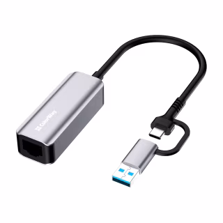 Адаптер USB-C + USB A to RJ45 Ethernet 1000Mbps ColorWay (CW-AD-CRG)