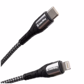 Дата кабель USB-C to Lightning 1.0m ColorWay (CW-CBPDCL033-GR)