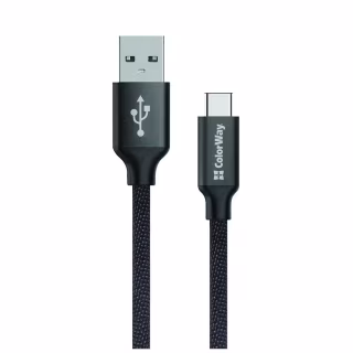 Дата кабель USB 2.0 AM to USB-C 1.0m 2.1А black ColorWay (CW-CBUC003-BK)