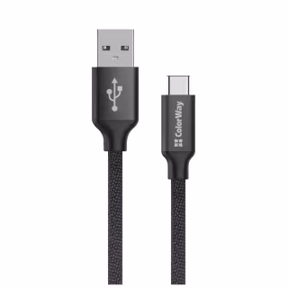 Дата кабель USB 2.0 AM to USB-C 2.0m black ColorWay (CW-CBUC008-BK)