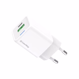 Зарядний пристрій ColorWay GaN Mini 35W PD Port PPS USB (Type-C PD + USB QC4.0) white (CW-CHS055PD-WT)