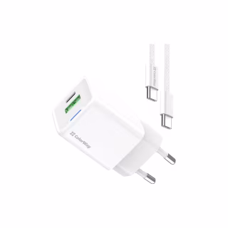 Зарядное устройство ColorWay GaN Mini 35W PD Port PPS USB (Type-C PD + USB QC4.0) cable Type-C (CW-CHS055PDC-WT)