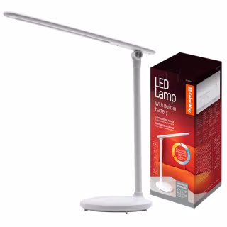 Настольная лампа ColorWay 4W со встроенным аккумулятором 1800 mAh USB in/out 5V*1A, white (CW-DL02B-W)