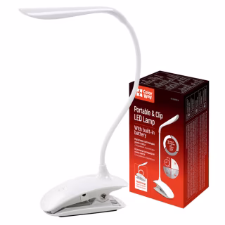 Настільна лампа ColorWay LED Flexible & Clip з вбудованим акумулятором 500mAh (CW-DL04FCB-W)
