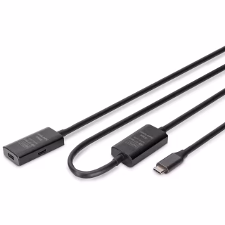 Дата кабель USB-С to USB-C 10.0m M/F USB3.2 Gen1 Active 5G Digitus (DA-73109)