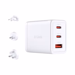 Зарядний пристрій D-Link 2xUSB-C + 1xUSB-A 65W GaN white (DCP-651)