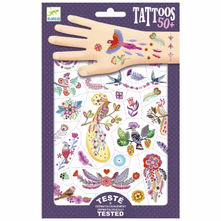 Набір для творчості Djeco Яскраві пташки наклейки на тіло (DJ09615)