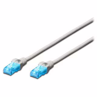 Патч-корд 1м, UTP, cat.5e, AWG 26/7, CCA, PVC, grey Digitus (DK-1512-010)