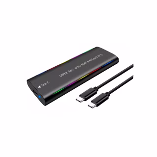 Карман внешний Dynamode M.2 SSD NVMe/SATA combo USB3.2 GEN2 Type-C aluminium black (DM-CAD-SSD10)