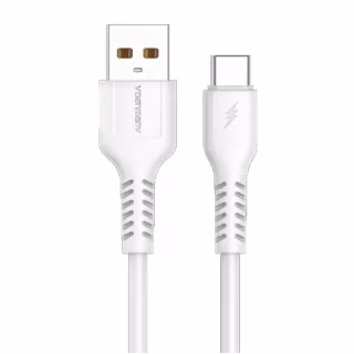 Дата кабель USB 2.0 AM to USB-C 1.0m 2.4A silicone white Denmen (DM-D42T-WH)