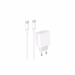 Зарядний пристрій Denmen USB-C PD20W 3.6A + cable USB-C to USB-C white (DM-DC06T-WH)