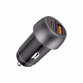 Зарядний пристрій Promate drivegear-pd33 USB-C PD33W + USB-A QC3.0 Black (drivegear-pd33)