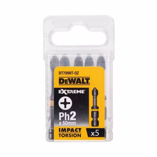 Набор бит DeWALT IMPACT TORSION, ударные, Philips, Ph2, L= 50 мм, 5 шт (DT7998T)