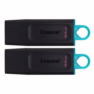 USB флеш накопичувач Kingston 2x64GB DT Exodia Black+Blue USB 3.2 (в Блістері 2шт) (DTX/64GB-2P)