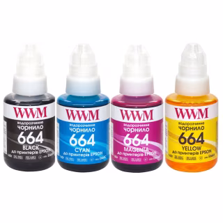Чернила WWM Epson L110/L210/L300, 4х140г B/C/M/Y (E664SET4)
