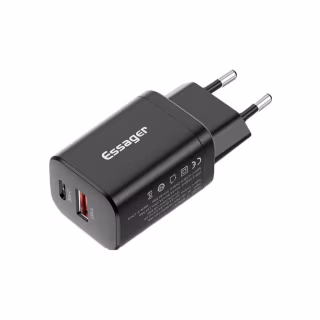 Зарядное устройство Essager 1xUSB + 1xUSB-C PD30W black (ECTPQS-ZTB01)