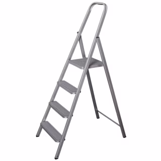 Лестница Eurogold сварная 4-х ступенчатая GREY, 156х49х9см, Арт.214 (ЕГ-214 GREY)