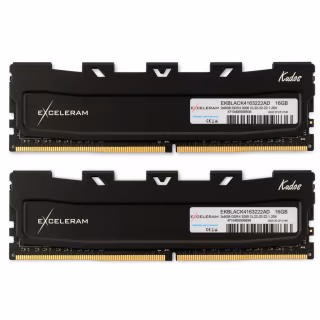 Модуль памяти для компьютера DDR4 16GB (2x8GB) 3200 MHz Black Kudos eXceleram (EKBLACK4163222AD)