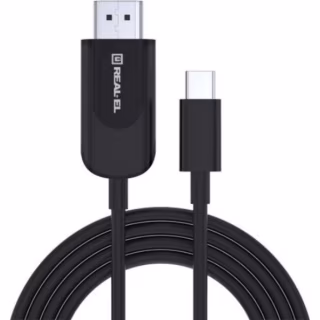 Дата кабель USB 2.0 AM to USB-C 1.0m Leather Premium black-silver REAL-EL (EL123500049)