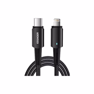 Дата кабель USB-C to Lightning 2.0m 20W black Essager (EXCTL-CGA01)