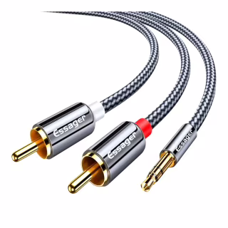 Кабель мультимедійний 3.5mm M to 2xRCA M 1.0m Essager (EYPZJ-MY0H)