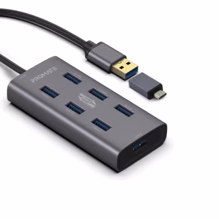 Концентратор Promate USB Hub 7 ports ezhub-7.grey (ezhub-7.grey)