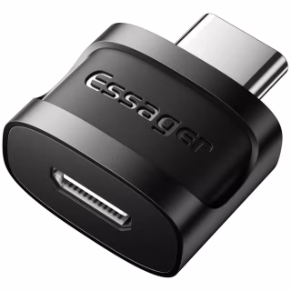 Переходник USB-C M to Micro 5P F gray Essager (EZJMC-XL01)