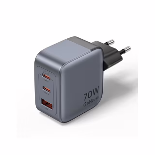 Зарядний пристрій Vention 2xUSB-C PD70W + 1xUSB QC3.0 22.5W GaN gray (FEXH0-EU)