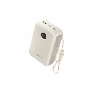 Батарея універсальна VENTION 20000mAh 22,5W Fast Charging, with built-in USB-C cable, Beige (FKBN0-C)