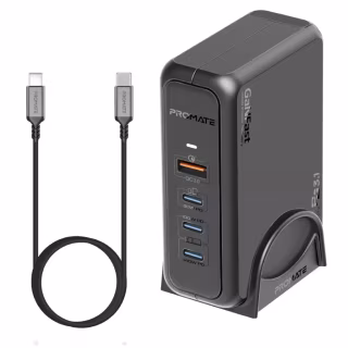 Зарядное устройство Promate 3xUSB-C + USB-A (ganport-140w.black)