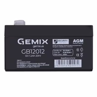 Батарея до ДБЖ Gemix GB 12В 1.2Ач (GB12012)