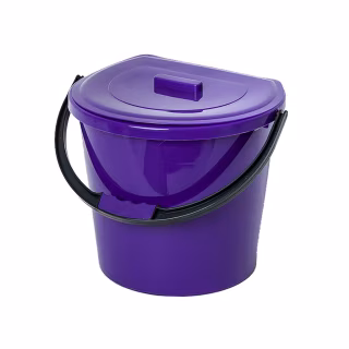 Відро господарське Горизонт Пристінне з кришкою Бузкове 11 л (гор-02033/бузковий)