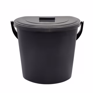 Відро господарське Горизонт Пристінне з кришкою Металік 11 л (гор-02033/металік)
