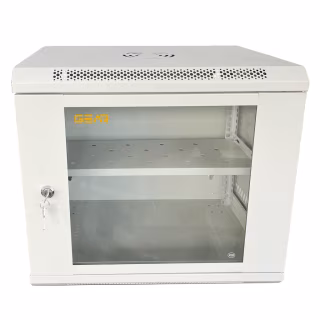 Шафа настінна GEAR 9U 19" 600x600x450 мм, + полка 19", grey (GWMSN-9U-600-600G)