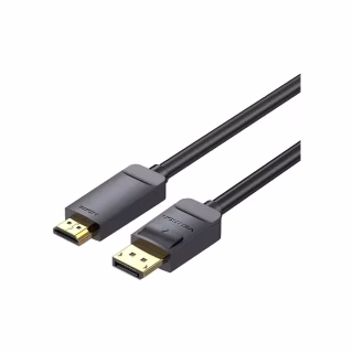 Кабель мультимедийный DisplayPort M to HDMI M 1.5m 4K30Hz black Vention (HAGBG)