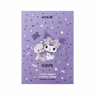 Цветная бумага Kite А4 двусторонняя Kuromi (15 листов/15 цветов) (HK24-250-2)